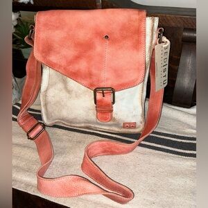 NWT Bed Stu Leather Venice Beach Crossbody Bag Blush Pink Nectar Lux MSRP $240